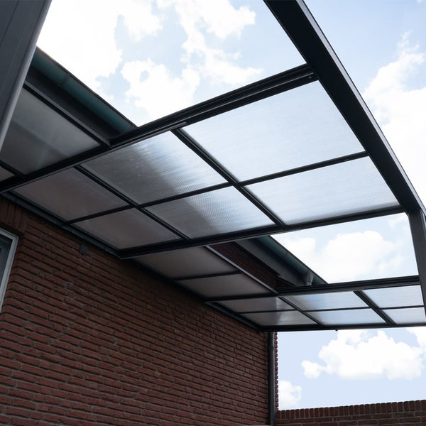 Home Deluxe - Terrassenüberdachung SOLIS DELUXE - 390 x 295 x 233 / 272 cm - inkl. Schiebedachfunktion - inkl. Hohlkammerplatten, Montagematererial I Pergola Überdachung Terrassendach