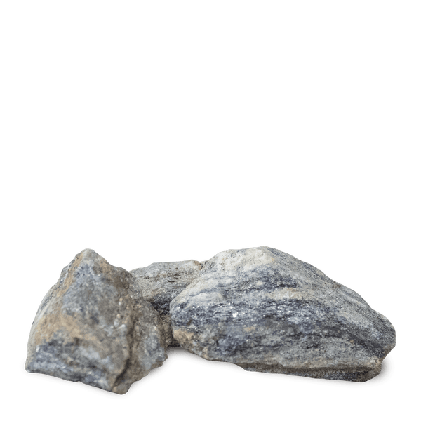 Gabionensteine aus Naturstein mit grober, unebener Oberfläche für die Gartengestaltung.