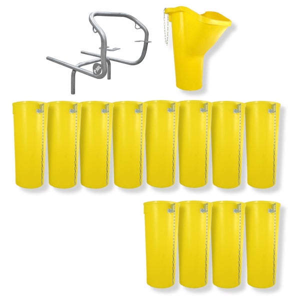 SiriStand Mobilbauzaun Set bestehend aus Mobilzaunfuß, Mobilzaunhalter und Bauzaunblende