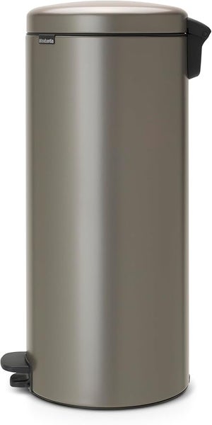 Brabantia Klassischer Tretmülleimer Mit Soft Verschluss 30 Liter HxBxT 67,9 x 29,3 x 38 cm Metall Platin