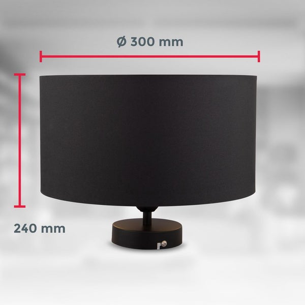 Deckenleuchte Ø30 cm - Stoffschirm, E27 Fassung, retro, schwarz-gold