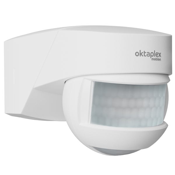 Oktaplex Lea 180° Bewegungsmelder Aussen mit Unterkriechschutz IP54 weiß