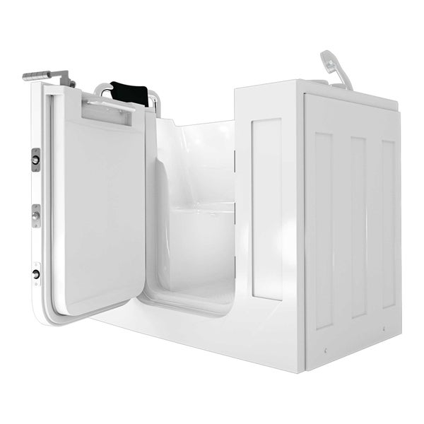 Begehbare Badewanne mit offener Tür für barrierefreies Baden