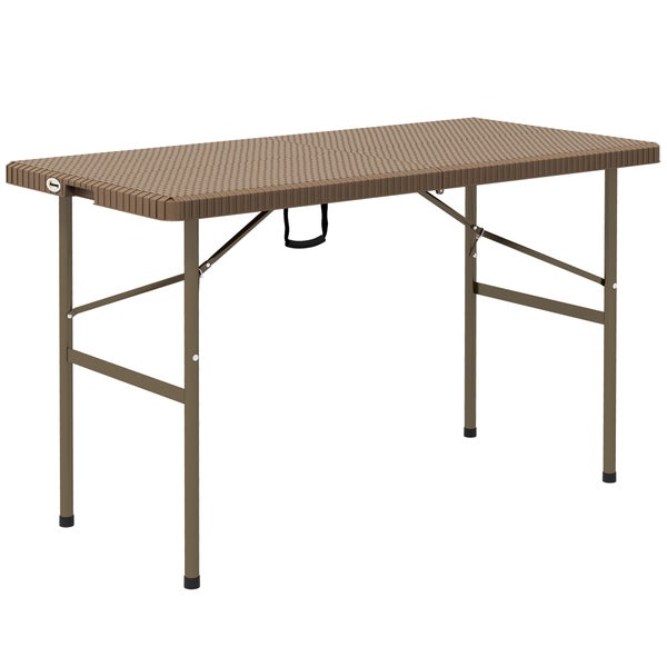 Outsunny Beistelltisch, 122L x 60B x 73H cm, HDPE, braun