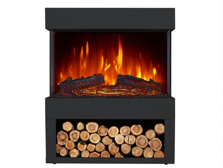 Elektrischer Kamin mit Holzscheitablage