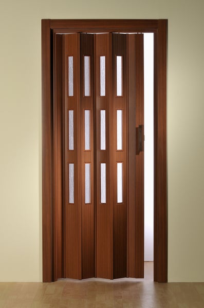 Holzschiebetür mit Glaseinsätzen