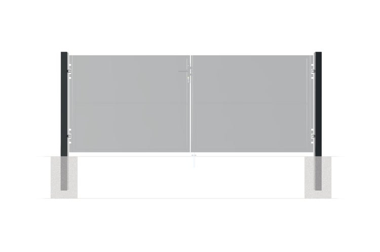 Set mit 2 DARIO-Eisenpfosten, 8 x 8 cm, H. 170 cm, Mattschwarz