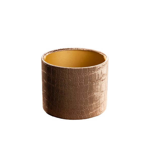 Samtlampenschirm Krokodil-Design mit goldener Innenseite 18/18/14