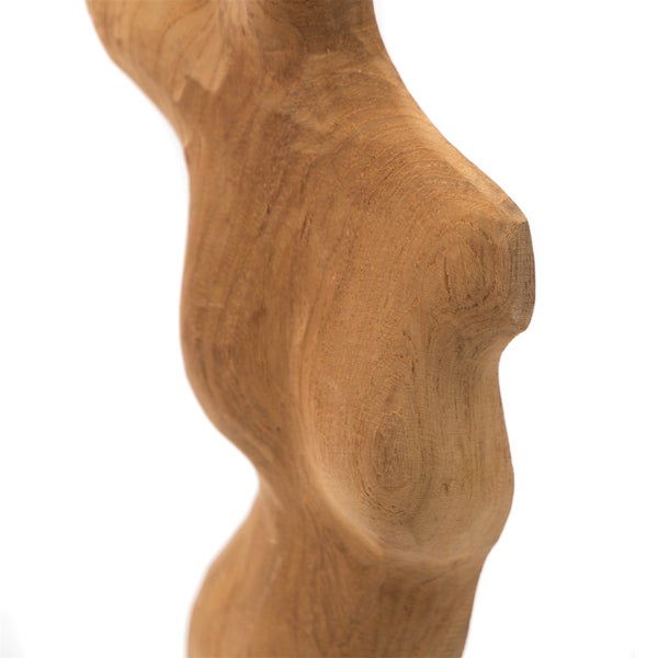 Skulptur  Torso 57 cm, Teakholz auf Sockel naturfarben