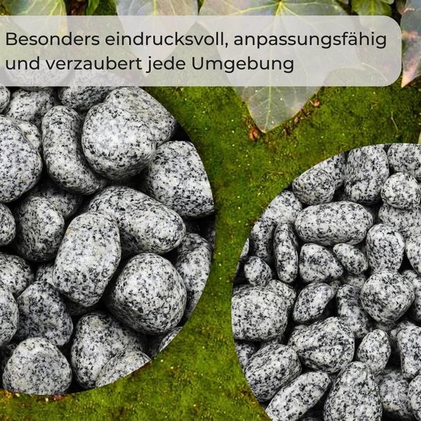 Kieselsteine Garten Zierkies 40-60 mm 25 kg Aquarium Kies Grau Gletscherkies Dekostein Saunastein Gabion Steinteppich Zierstein
