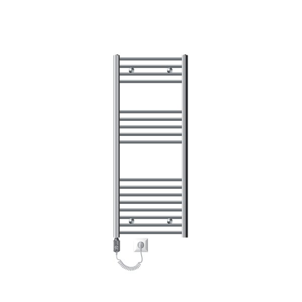 ECD Germany Badheizkörper Elektrisch mit Heizstab 1200W Große Leistung - 500 x 1200 mm - Chrome - gebogen mit Seitenanschluss - Heizkörper Handtuchwärmer Handtuchtrockner