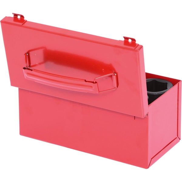 Geöffnete rote Werkzeugkiste