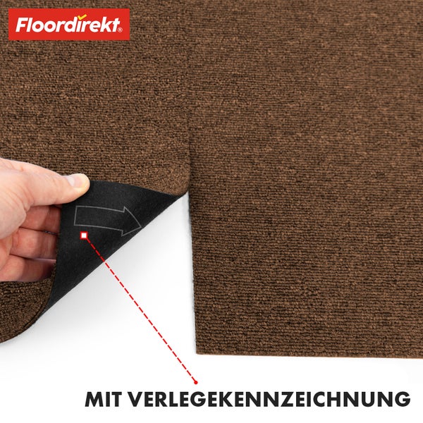 FLOORDIREKT Teppichfliese Moscow - Selbstliegend - 50 x 50 cm - Beige