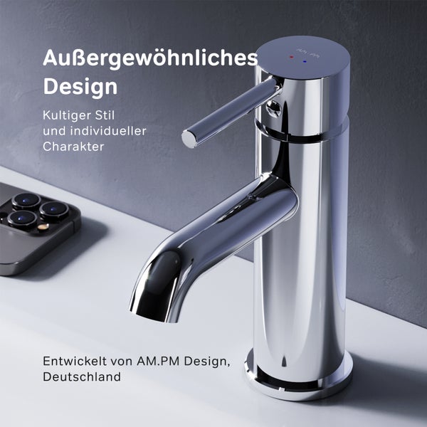 AM.PM Waschtischarmatur mit Einhebelmischer mit Klick-Ablaufgarnitur FPA82100 Spike