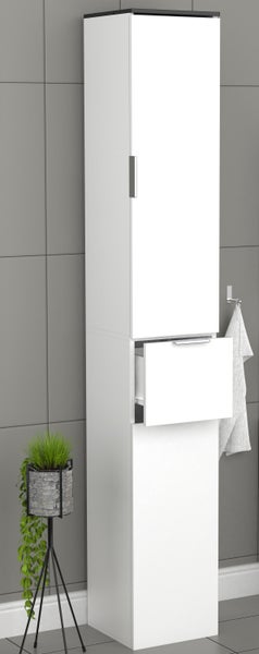 Holz Badmöbel Badschrank Hochschrank Donali