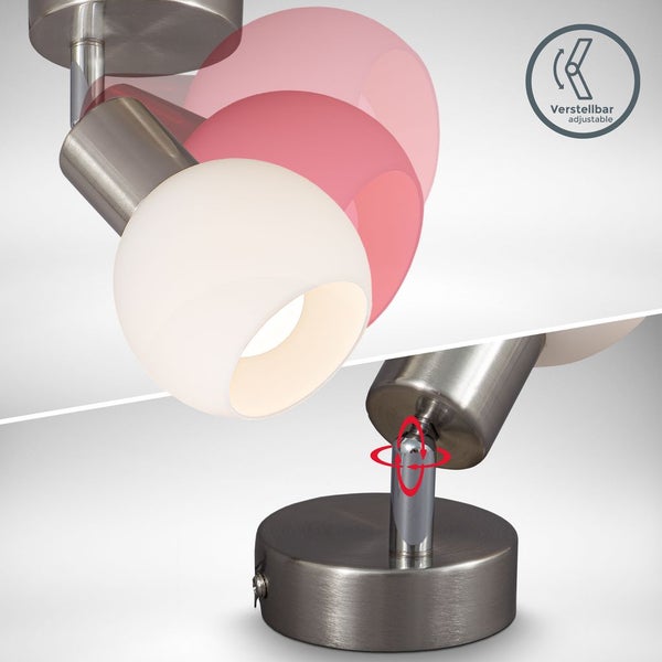 Wandleuchte - 5W, 470lm, LED, schwenkbar, Glas, warmweiß, matt-nickel