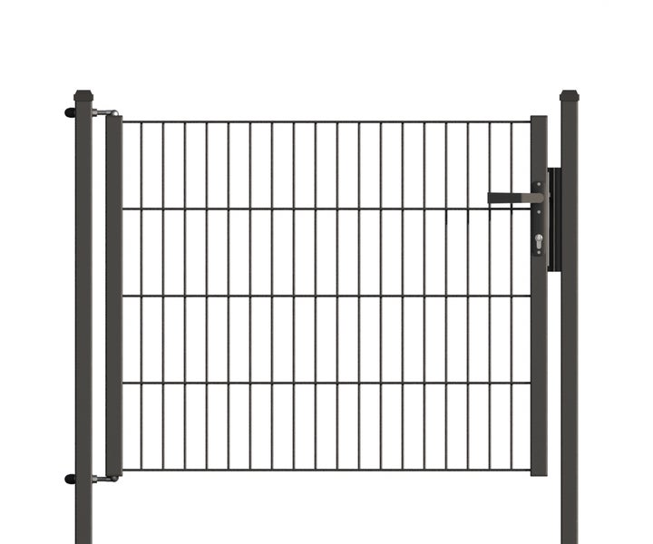 Gartentor aus Metall mit Griff und Schloss