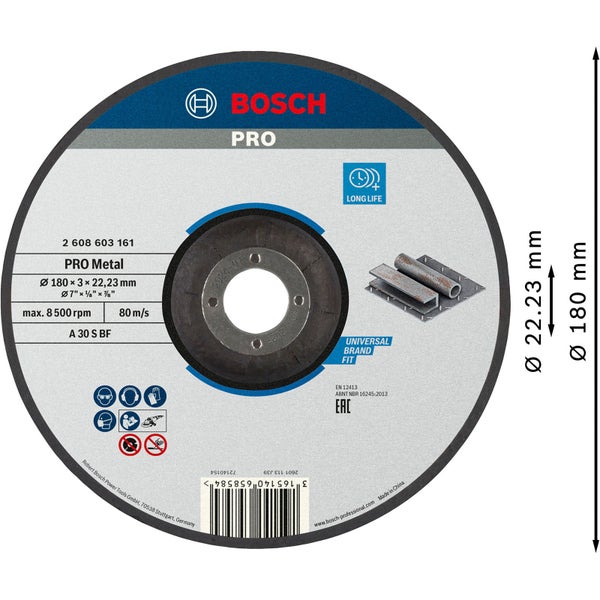 Bosch PRO Metal Trennscheibe 180 x 3 x 22,23 mm - 2608603161