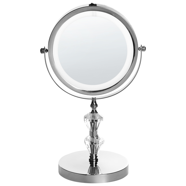 Runder Kosmetikspiegel mit Kristallfuß