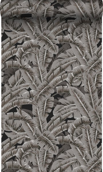 Origin Wallcoverings Tapete Palmblätter Dunkelgrau - 53 cm x 10.05 m - 347440