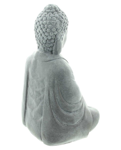 FRANK FLECHTWAREN | Buddha Erleuchtung, ZEMENT, GLAS, 22 x 16 x 33 cm