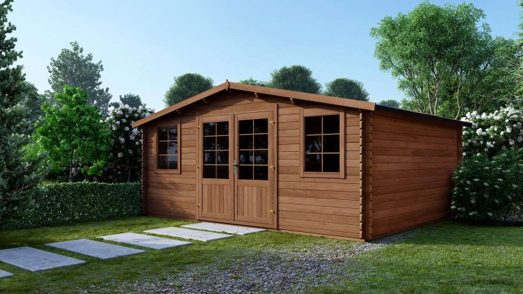 Gartenhaus, Gerätehaus 34,80m2 - 5,90x5,90m - 45mm - Imprägniert