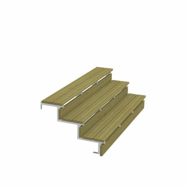 2er Set Stahl Treppenwange 3 Stufen - Option für Setzstufen-Höhe 51cm