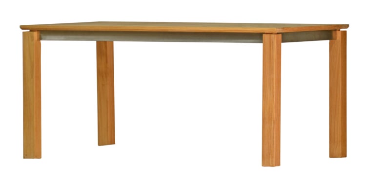 Gartentisch Teakholz Edelstahl 165 x 90 cm modern premium für Garten Terrasse