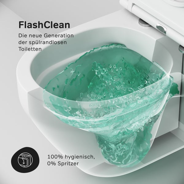AM.PM Wand-WC  Tiefspüler ohne Spülrand weiß glänzend mit WC-Sitz CSB1700SC Spirit 2.0