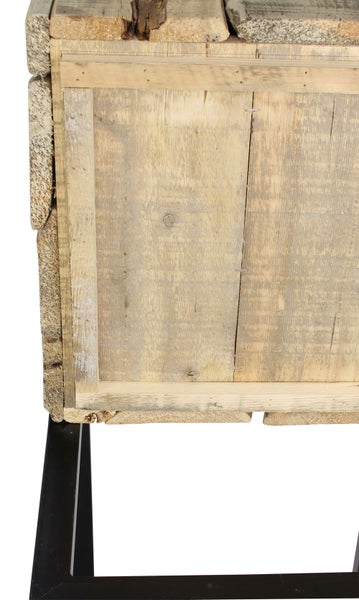 FRANK FLECHTWAREN | Pflanzkasten Modern, quadratisch, HOLZ, METALL, FOLIE, 38 x 38 x 28 cm, GH 78 cm