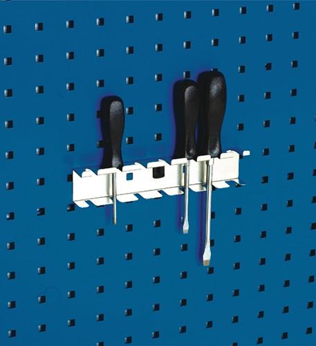 Schraubendreherhalter an Lochwand mit Schraubendrehern