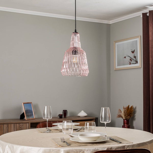 Lindby Pendelleuchte Belarion (Retro, Vintage Antik) aus Glas (1 flammig E27) - Hängelampe Esstischlampe Hängeleuchte Wohnzimmerleuchte