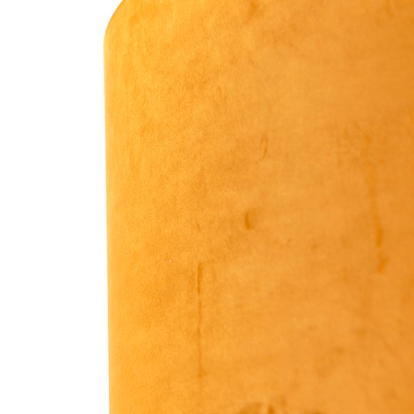 Velours Lampenschirm gelb 50/50/25 mit goldener Innenseite