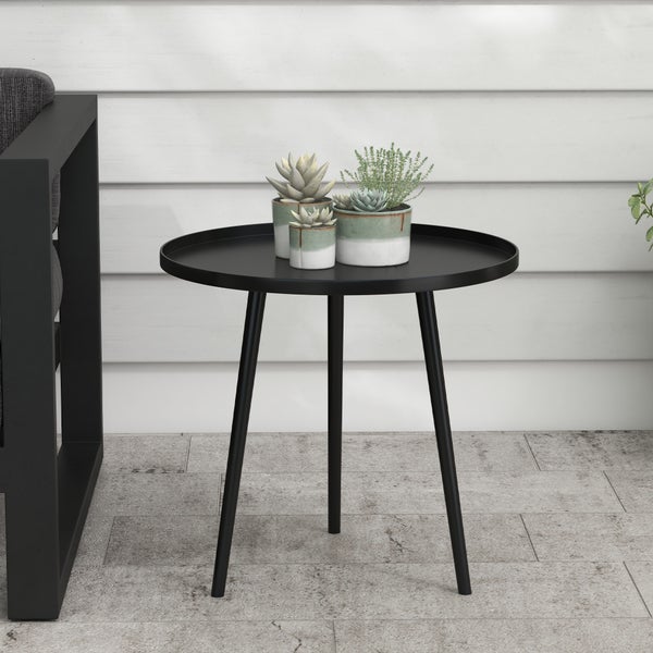 Beistelltisch 40cm x 40cm x 50cm, Stahl Schwarz