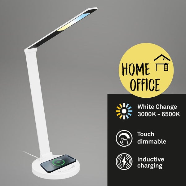 LED Schreibtischlampe Tischlampe Büro Induktive Ladefläche Dimmbar Touch CCT