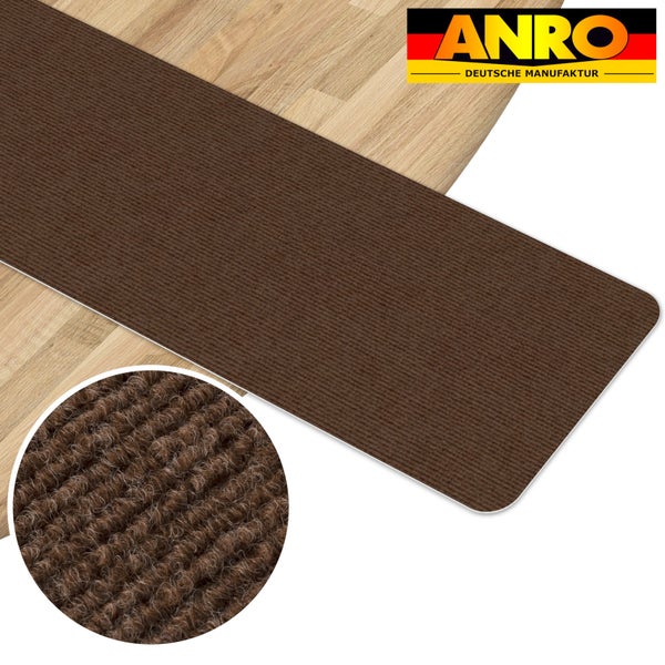 Stufenmatte Stufenschutz NEMESIS Treppenschutz Treppenmatte einfarbig selbsthaftend Braun 25x60cm