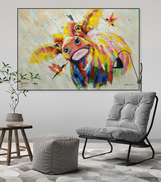 Handgemaltes Gemälde Acrylfarbe 120x80cm Bunt