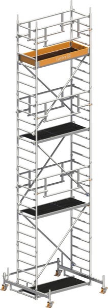 Layher Fahrgerüst mit mehreren Plattformen für Bauarbeiten