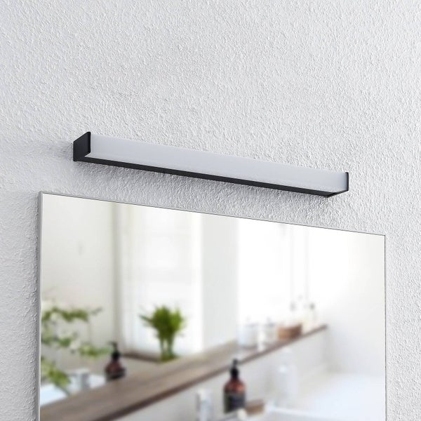 Lindby LED Wandleuchte, Wandlampe Bad Ulisan (spritzwassergeschützt (Modern) in Schwarz aus Aluminium (1 flammig ) - Wandleuchten Spiegelleuchte Badezimmer Wandbeleuchtung Badezimmerleuchte