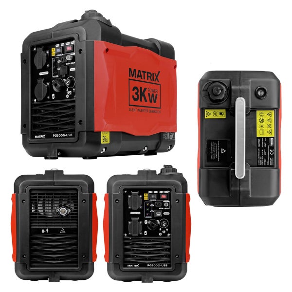 Inverter Stromerzeuger Matrix PG 3000i-USB – Benzin, 3300 Watt, leise, tragbar