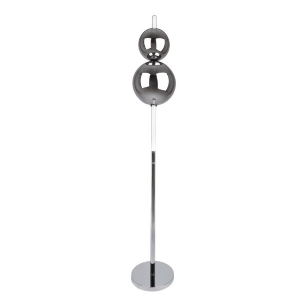 LED Stehleuchte NOVA Stehlampe mit Dimmfunktion aus chromfarbenem Metall, Kunststoff und Rauchglas, mit fest verbauten LEDs , ca 150 cm hoch