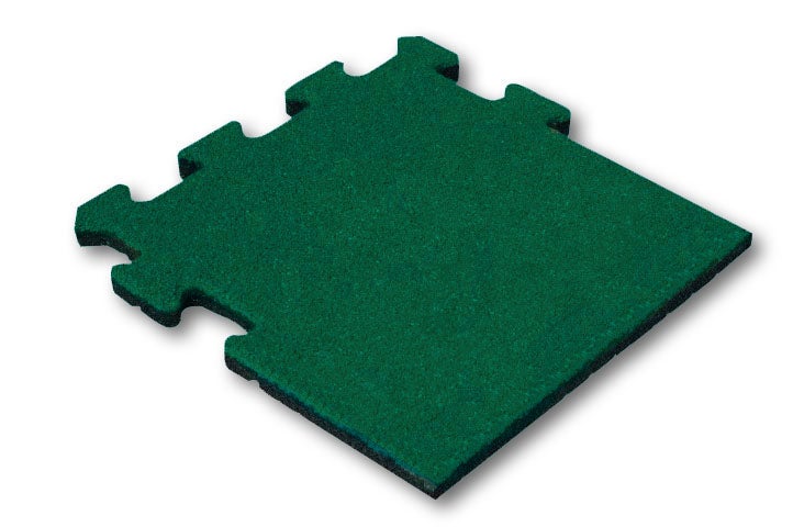 Gummifliese Grün 25mm - 50x50 cm - Puzzle System Seitenteil