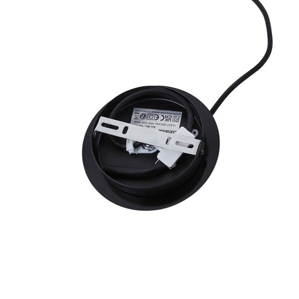 Schwarze Lampenfassung mit Deckenhalterung