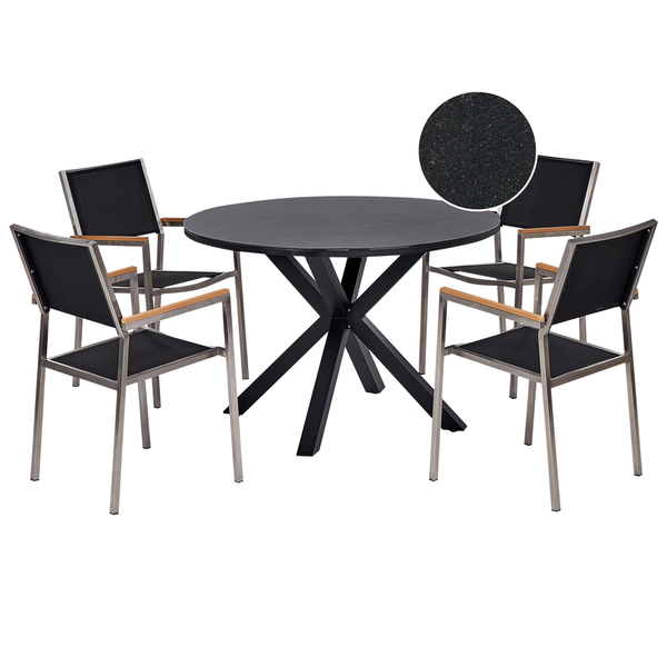 Gartenmöbel Set 4-Sitzer MALETTO/GROSSETO Metall Schwarz