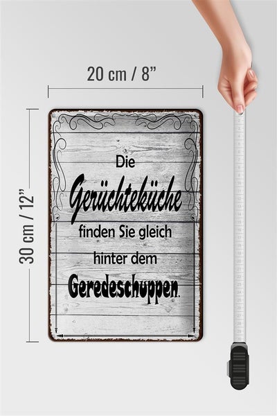 Blechschild Spruch 20x30cm Gerüchteküche Geredeschuppen