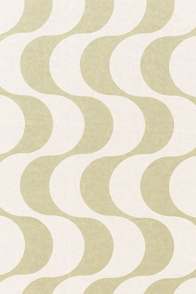 Tapete mit wellenförmigem Retro-Muster in Halbmond-Optik und feiner Struktur.
