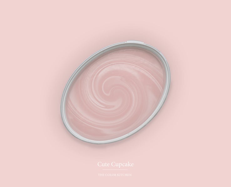 Wandfarbe The Color Kitchen Cute Cupcake als Farbwirbel in einem Deckel.