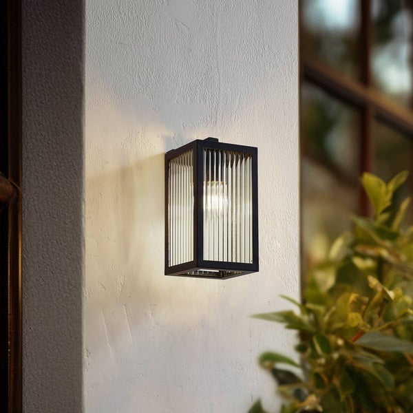 Lindby Wandleuchte außen Bolgar (spritzwassergeschützt (Modern) in Schwarz aus Metall (1 flammig, E27) - Außenwandleuchten Wandlampe Led Außenlampe Outdoor für Außenwand/Hauswand Haus