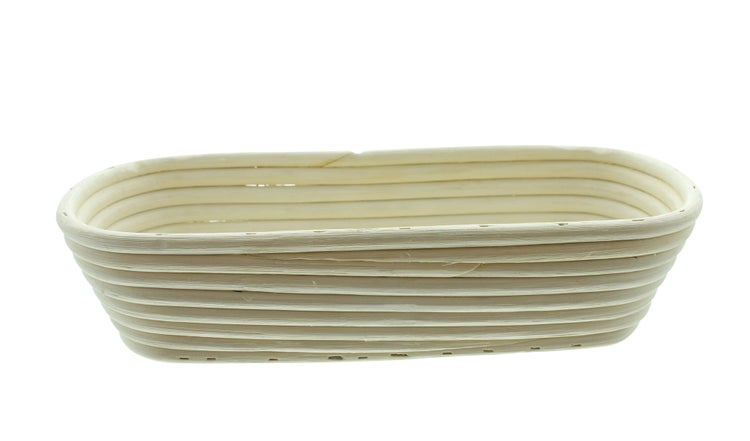 FRANK FLECHTWAREN | Gärkorb Bread, länglich, RATTAN, METALL, 30 x 12 x 6,5 cm