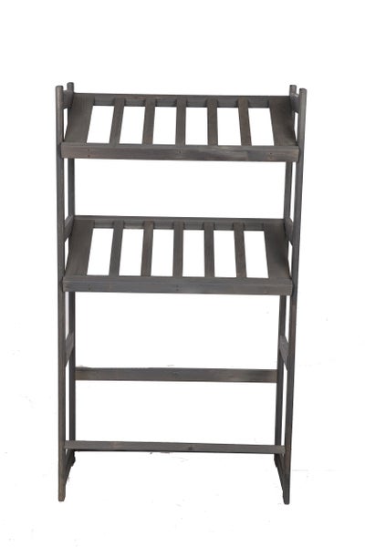 PROREGAL Getränkekistenregal SPREEWALD HxBxT 124x70x33cm 3 Ebenen Massives Kiefernholz Grau geölt
